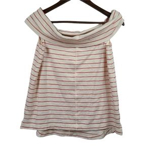 Lou & Grey Striped Capped Shoulder Top Medium